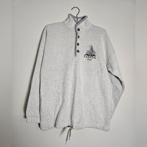 Cityscape Made in Canada Cozy Pullover Striped Banff Canada Howling Wolf Size M